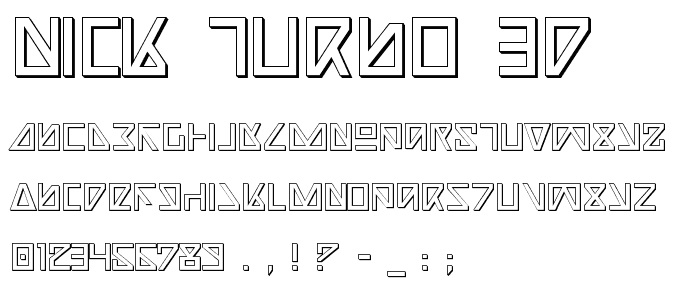 Nick Turbo 3D font